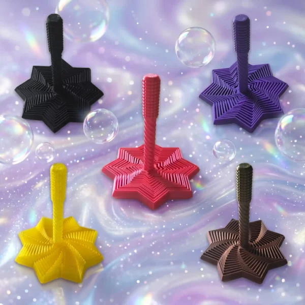 Fidget Star with Handle Bundle 5-Piece 3D Printed Desk Set Fidget Star with Handle Bundle with five 3D printed stars