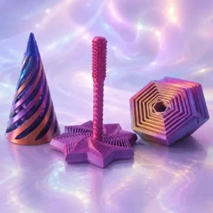 Pastel sensory fidget toys collection arranged on a desk with colourful stress relief toys for focus and relaxation