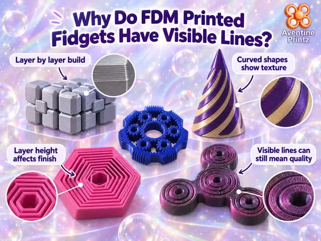 Why do 3D printed fidgets have layer lines showing print quality 